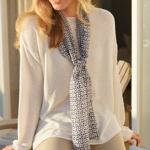 Clover print silk scarf