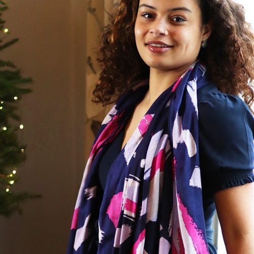 Brush stroke print scarf