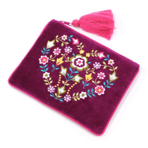 Wine velvet purse