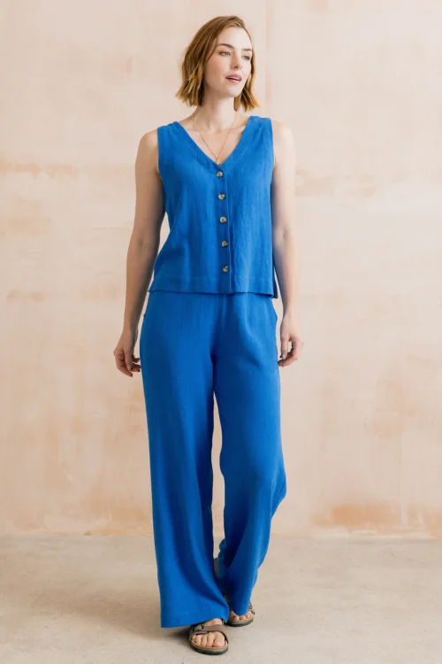 Allium linen vest top